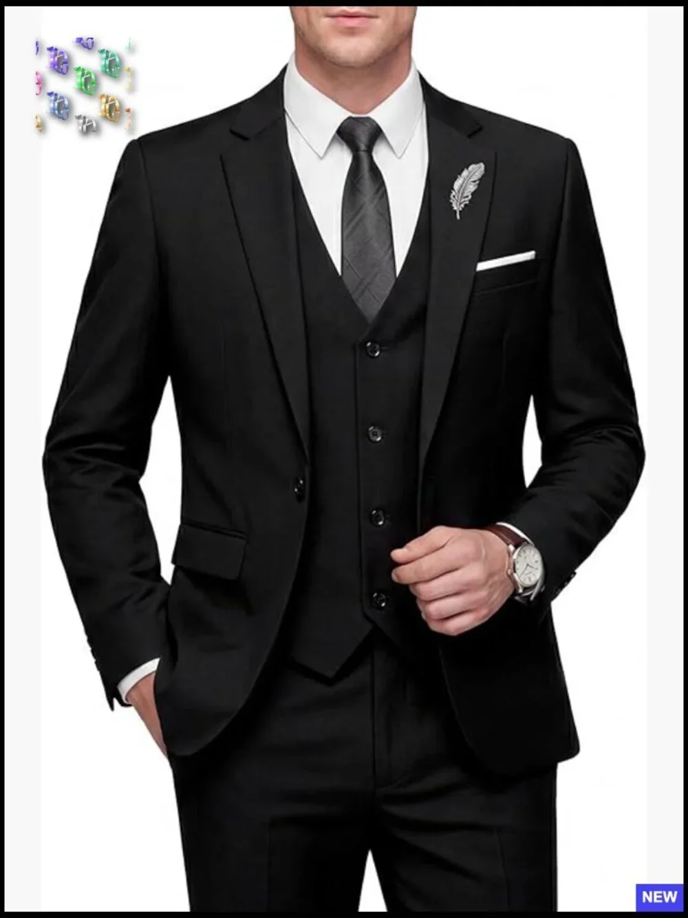 Slim Fit 3 Piece Suit Set Modern Classic Business Party Blazer Vest Pants